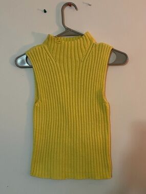 Source Unknown Yellow Ribbed Sleeveless Knit Top